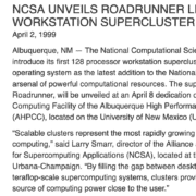 NCSA Unveils ROADRUNNER Linux-based Workstation Supercluster – HPC Wire