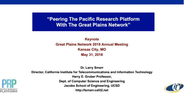 Peering The Pacific Research Platform  With The Great Plains Network